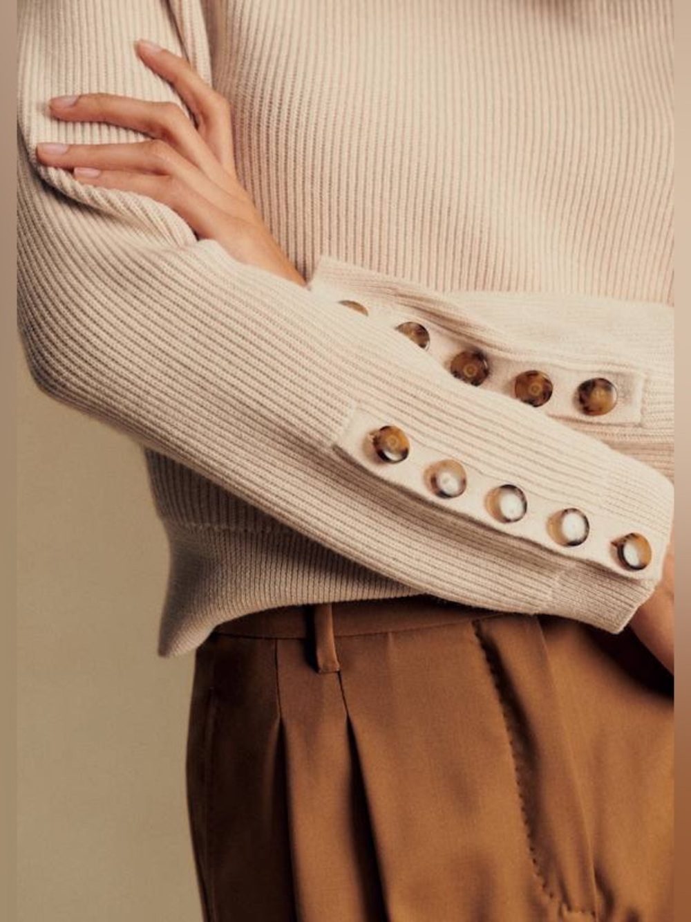 Sezane Sami Jumper and Naelle Skirt Set Natural Beige Size Large - Picture 4 of 16